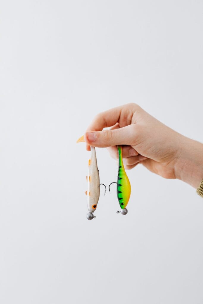 Colorful fishing lures for bass